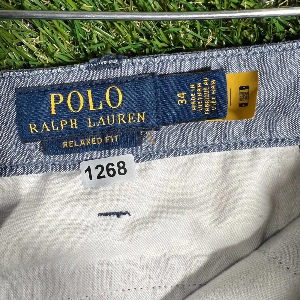 Polo Ralph Lauren Relaxed‎ Fit Navy Blue Chino Shorts Mens Size 34